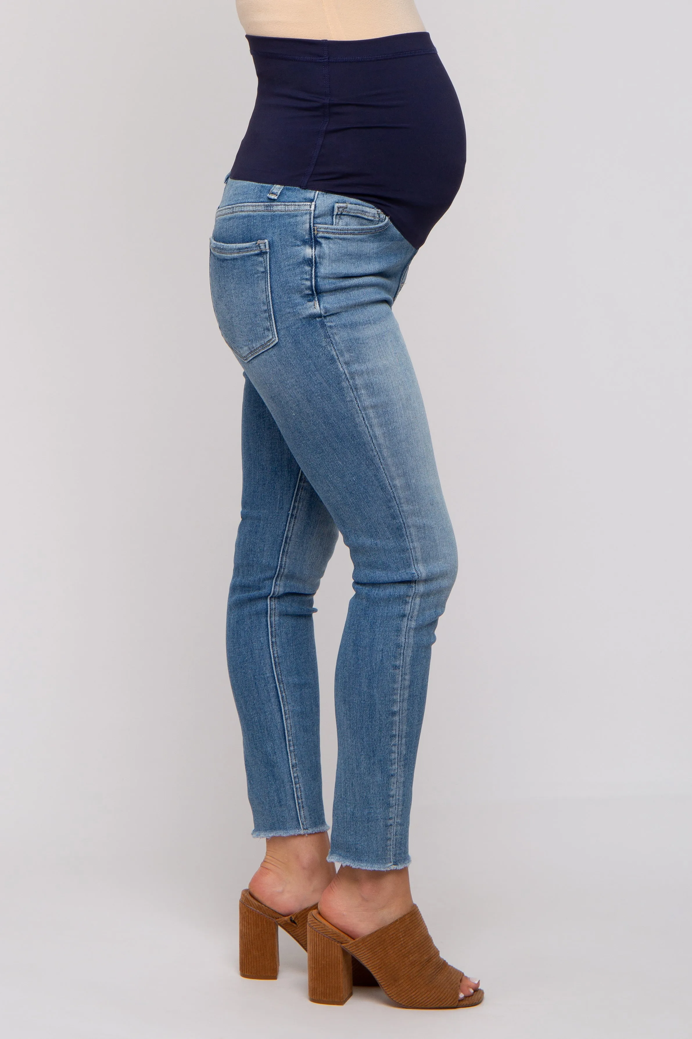 Blue Maternity Skinny Jeans sold by Pinkblush product image thumbnail 3
