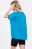 Blue Short Dolman Sleeve V-Neck Top sold by Pinkblush