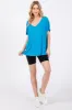 Blue Short Dolman Sleeve V-Neck Top sold by Pinkblush