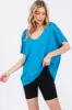 Blue Short Dolman Sleeve V-Neck Top sold by Pinkblush