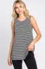 Black Striped Sleeveless Maternity Tank Top sold by Pinkblush