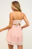Pink Gingham Checker Print Lace Trim Cami Mini Dress sold by Pinkblush
