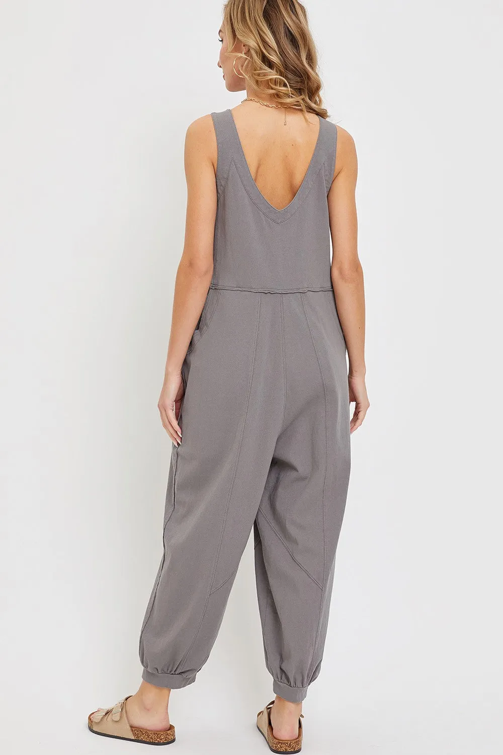 Grey Loose Fit Sleeveless Jumpsuit sold by Pinkblush product image thumbnail 3