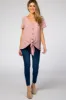 Dark Mauve Button Tie Front Maternity Top sold by Pinkblush