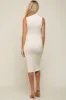 Cream Knit Fitted Turtleneck Maternity Midi Dress sold by Pinkblush