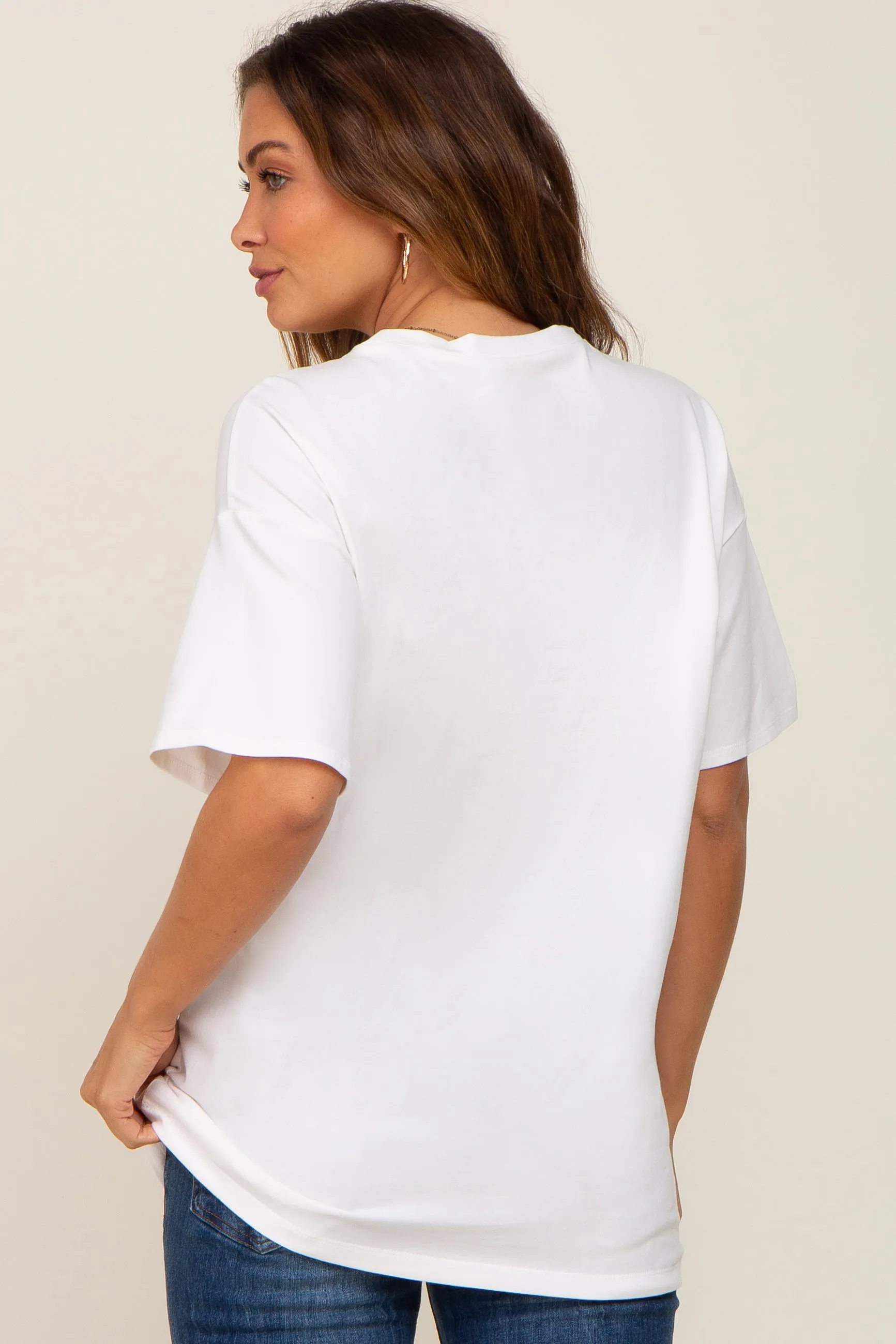 Ivory Oversized Basic Maternity Tee sold by Pinkblush product image thumbnail 3
