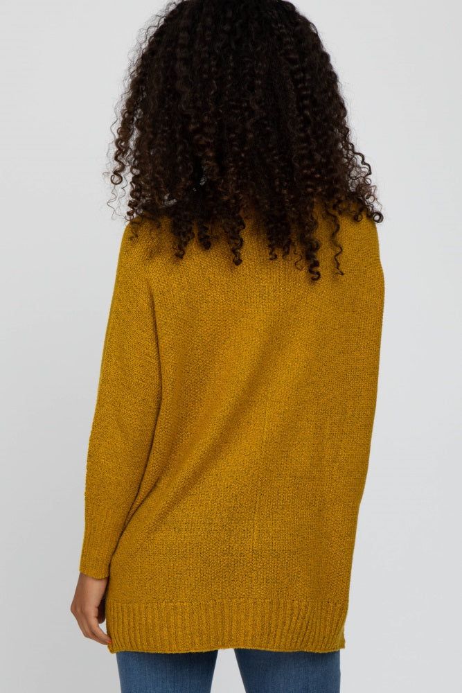 Mustard V-Neck Side Slit Sweater sold by Pinkblush product image thumbnail 3