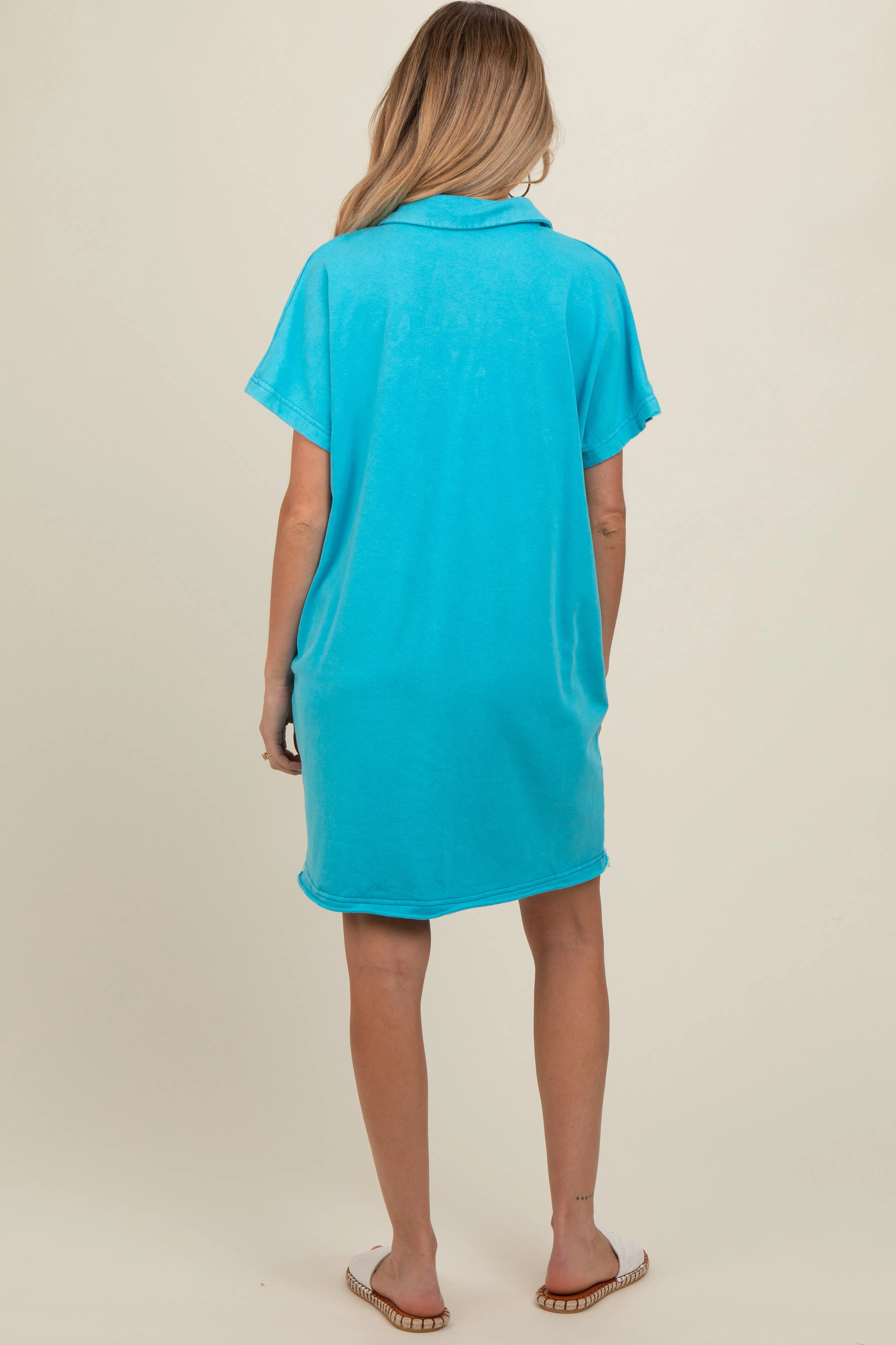 Aqua Mineral Washed French Terry Maternity Dress sold by Pinkblush product image thumbnail 4