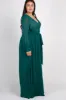 Green Chiffon Long Sleeve Pleated Plus Maxi Dress sold by Pinkblush