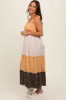 Yellow Multicolor Ditsy Floral Shoulder Tie Maternity Maxi Dress sold by Pinkblush