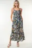 Black Floral Smocked Button Accent Maternity Maxi Dress sold by Pinkblush