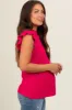 Fuchsia Ruffle Short Sleeve Maternity Top sold by Pinkblush