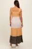 Yellow Multicolor Ditsy Floral Shoulder Tie Maternity Maxi Dress sold by Pinkblush
