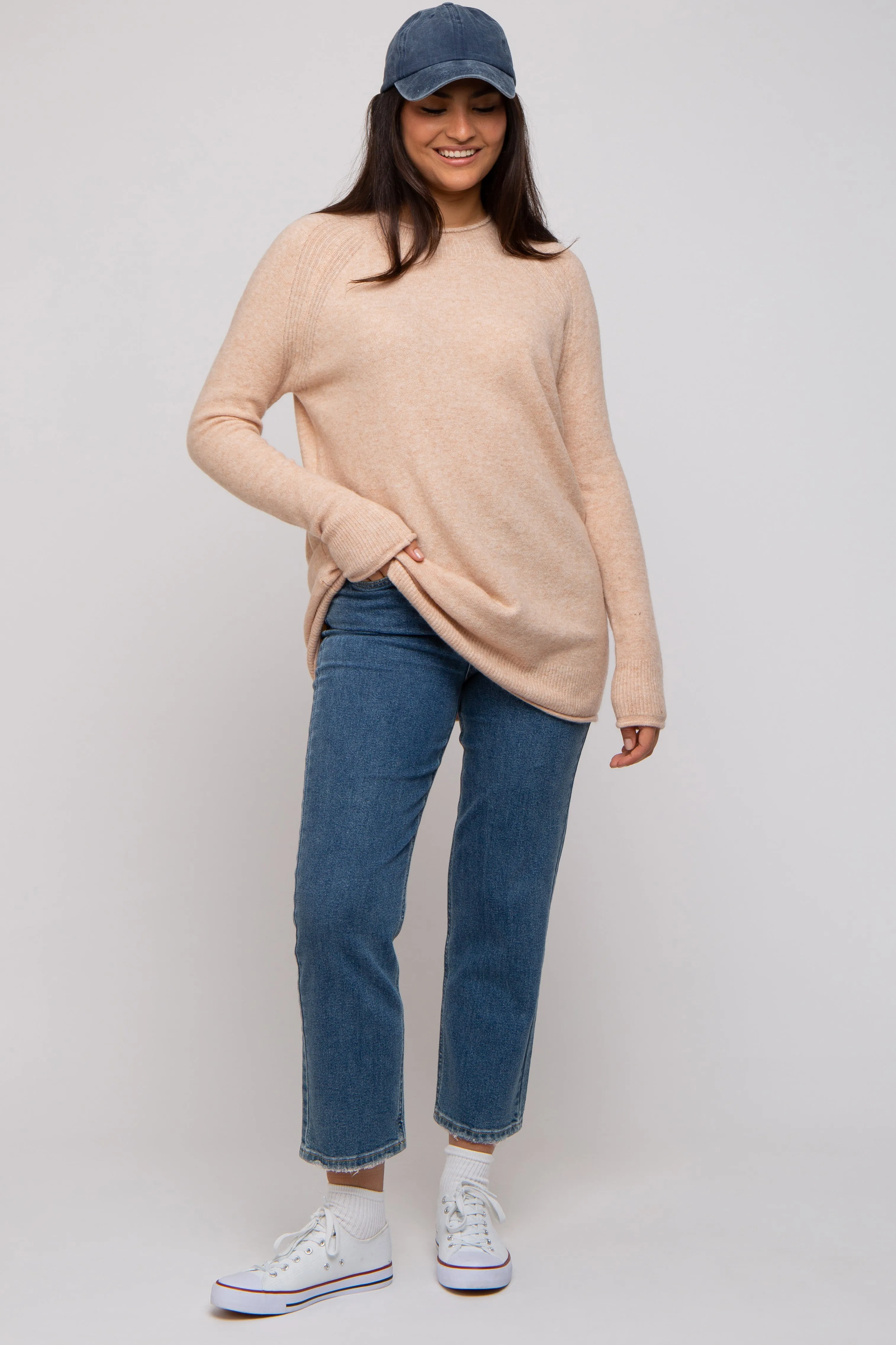 Beige Brushed Knit Maternity Sweater sold by Pinkblush product image thumbnail 5