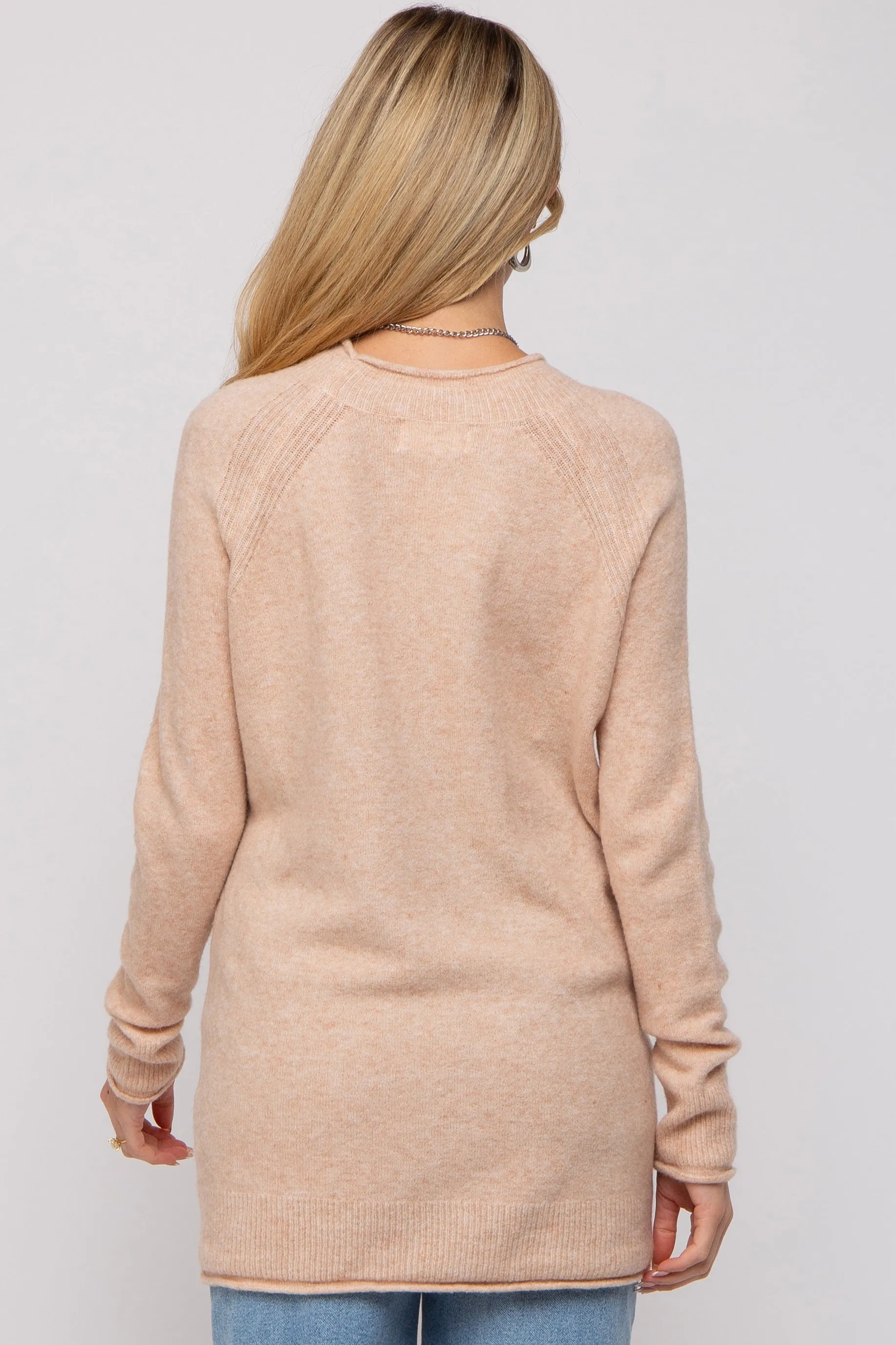 Beige Brushed Knit Maternity Sweater sold by Pinkblush product image thumbnail 2