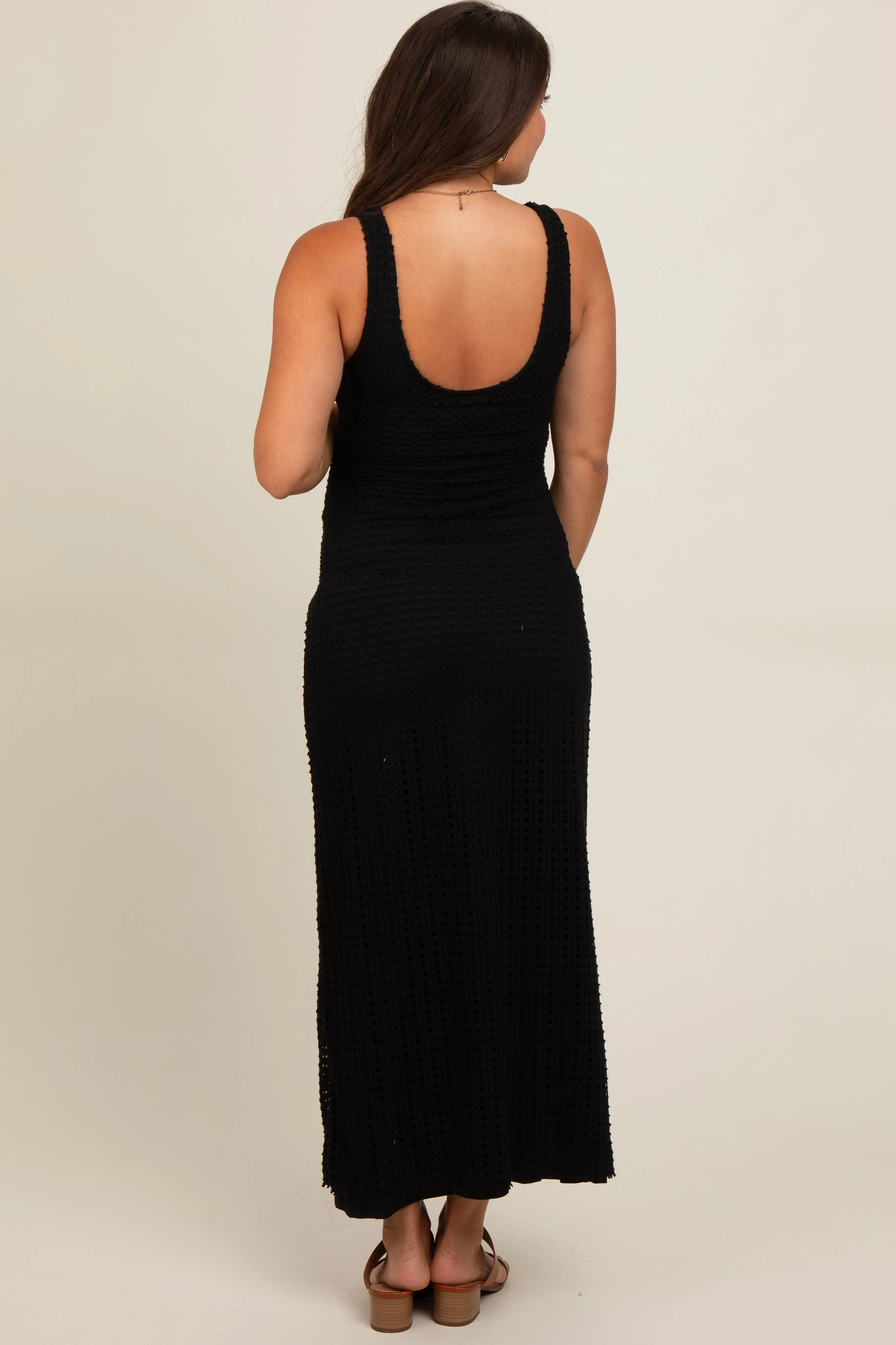 Black Fitted Maternity Maxi Dress sold by Pinkblush product image thumbnail 4