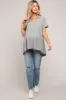 Grey V Neck Maternity Top sold by Pinkblush