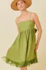 Green Floral Embroidered Back Cutout Tassel Fringe Dress sold by Pinkblush