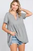 Grey V Neck Maternity Top sold by Pinkblush