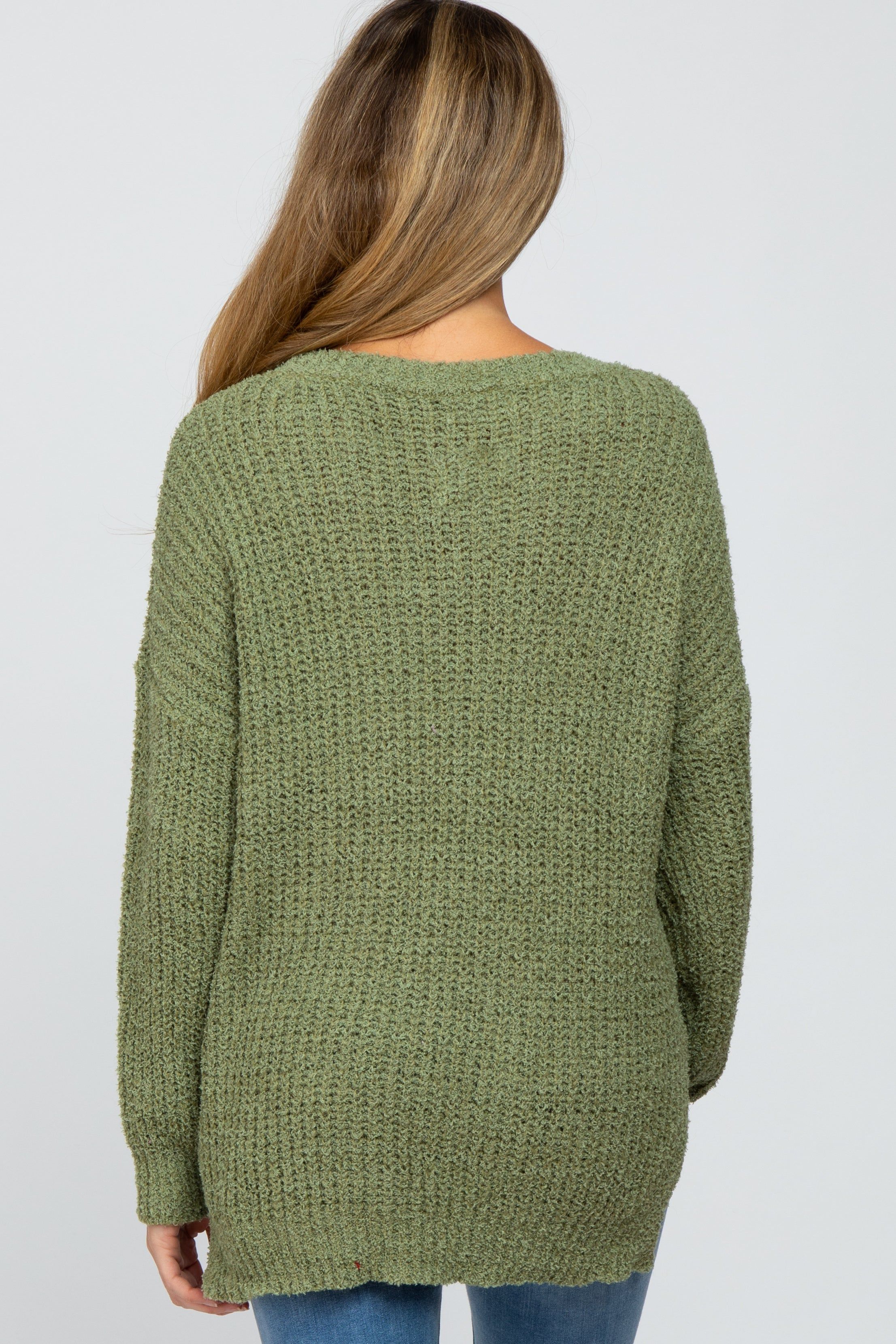 Olive Dropped Shoulder Maternity Sweater sold by Pinkblush product image thumbnail 3