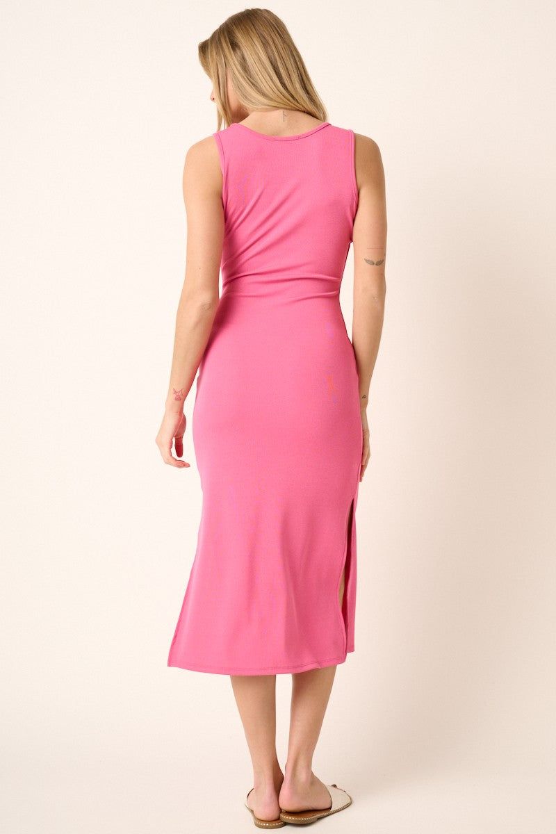 Pink Sleeveless Double Slit Midi Dress sold by Pinkblush product image thumbnail 3