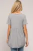 Grey V Neck Maternity Top sold by Pinkblush