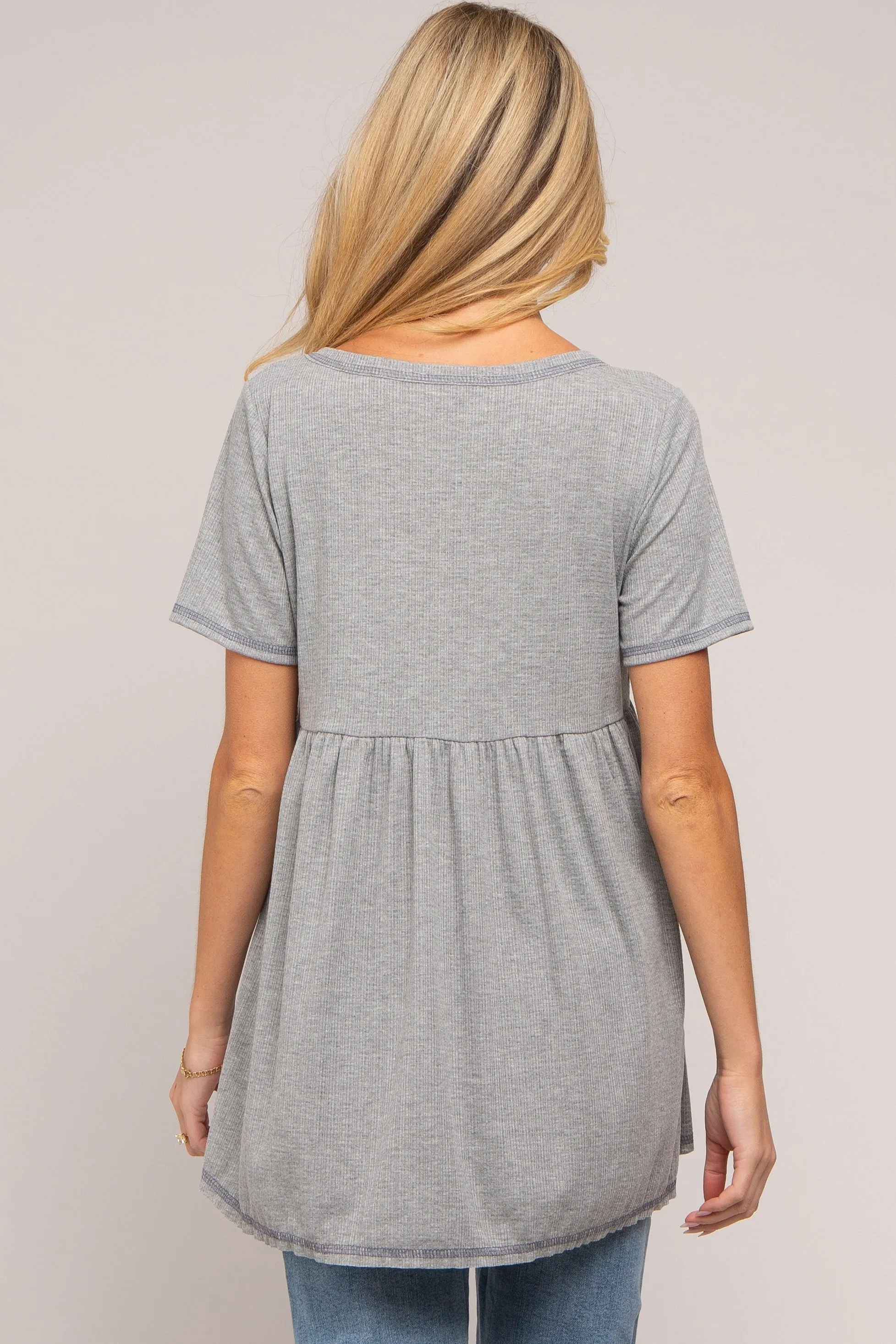 Grey V Neck Maternity Top sold by Pinkblush product image thumbnail 3