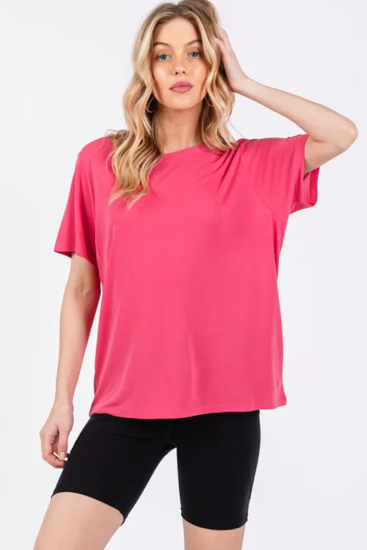 Magenta Dolman Sleeve Top sold by Pinkblush