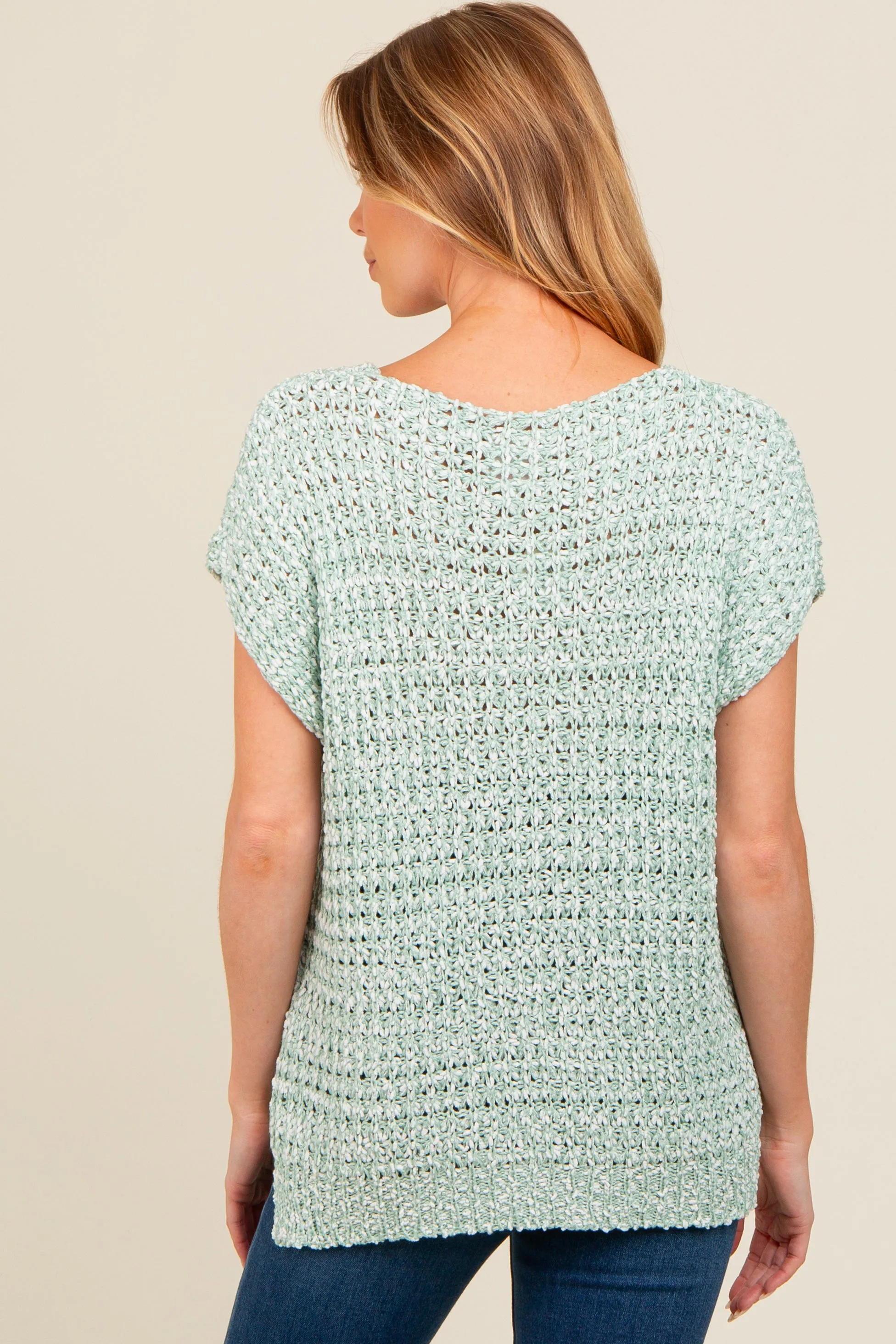 Light Olive V-Neck Sweater Maternity Top sold by Pinkblush product image thumbnail 4