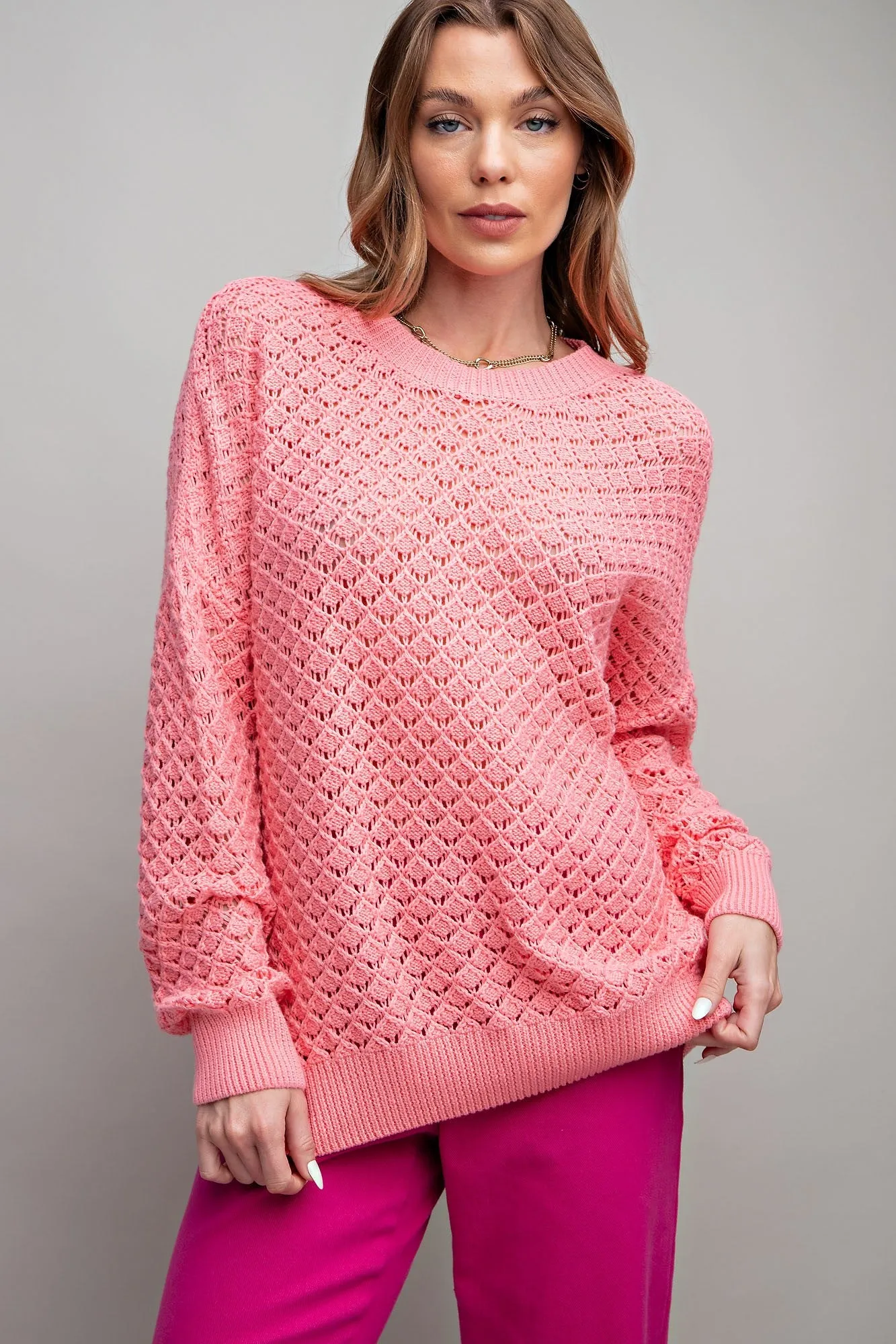 Pink Knit Long Sleeve Maternity Top sold by Pinkblush product image thumbnail 4
