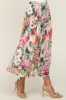 Orange Floral Pleated Midi Skirt sold by Pinkblush