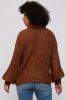 Brown Knit Turtle Neck Sweater sold by Pinkblush