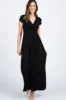 PinkBlush Petite Black Draped Maternity/Nursing Maxi Dress sold by Pinkblush