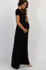 PinkBlush Petite Black Draped Maternity/Nursing Maxi Dress sold by Pinkblush
