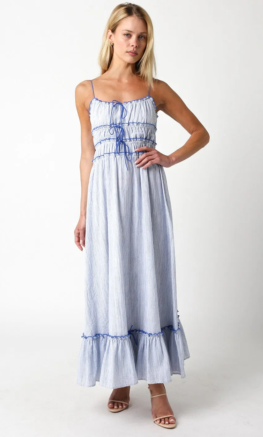 White Blue Maxi Dress sold by Pinkblush