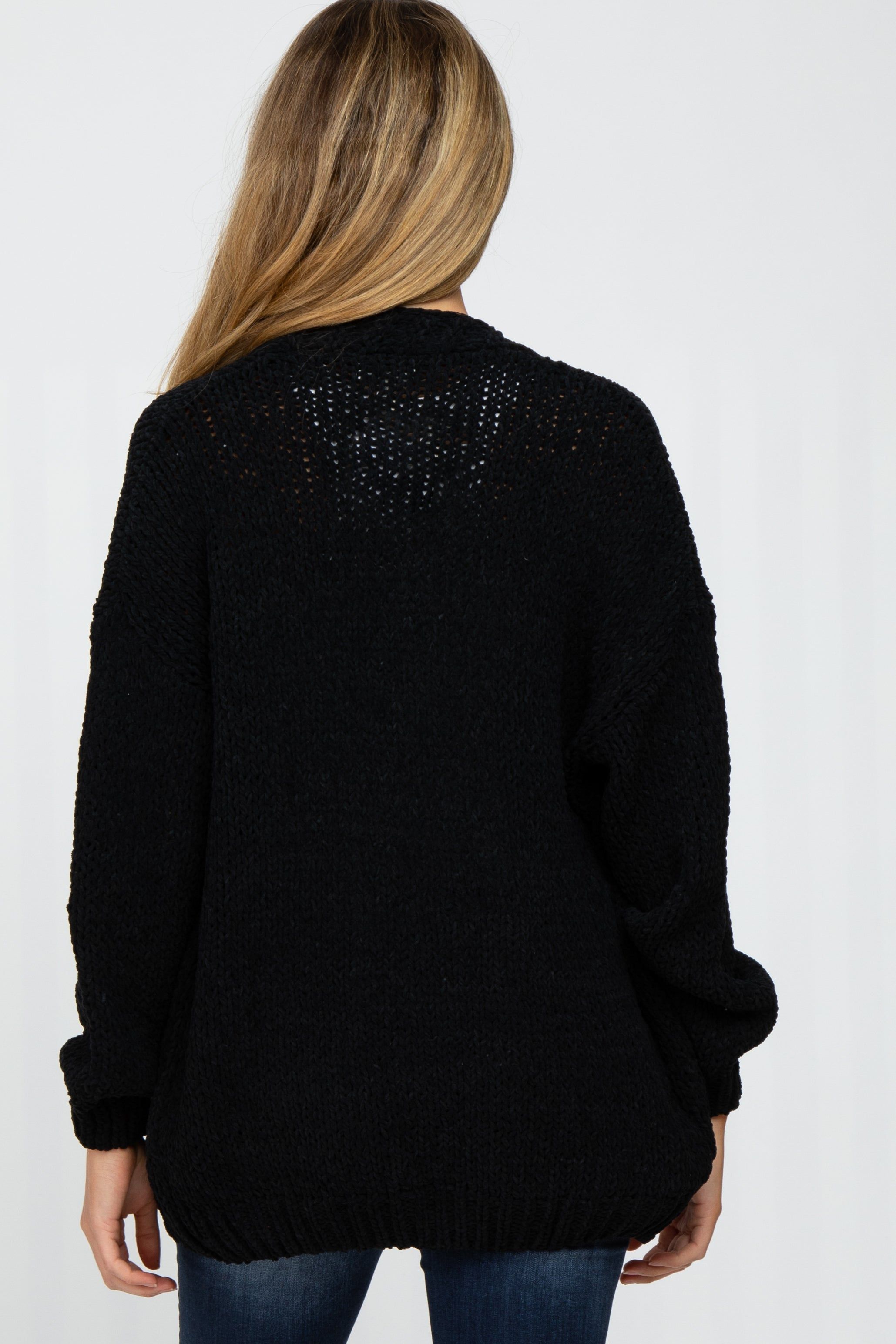 Black Oversized Bubble Sleeve Maternity Cardigan sold by Pinkblush product image thumbnail 3