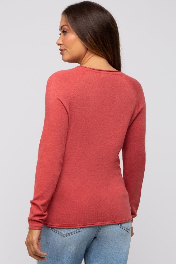 Rust Basic Raglan Sleeve Maternity Sweater Top sold by Pinkblush product image thumbnail 3