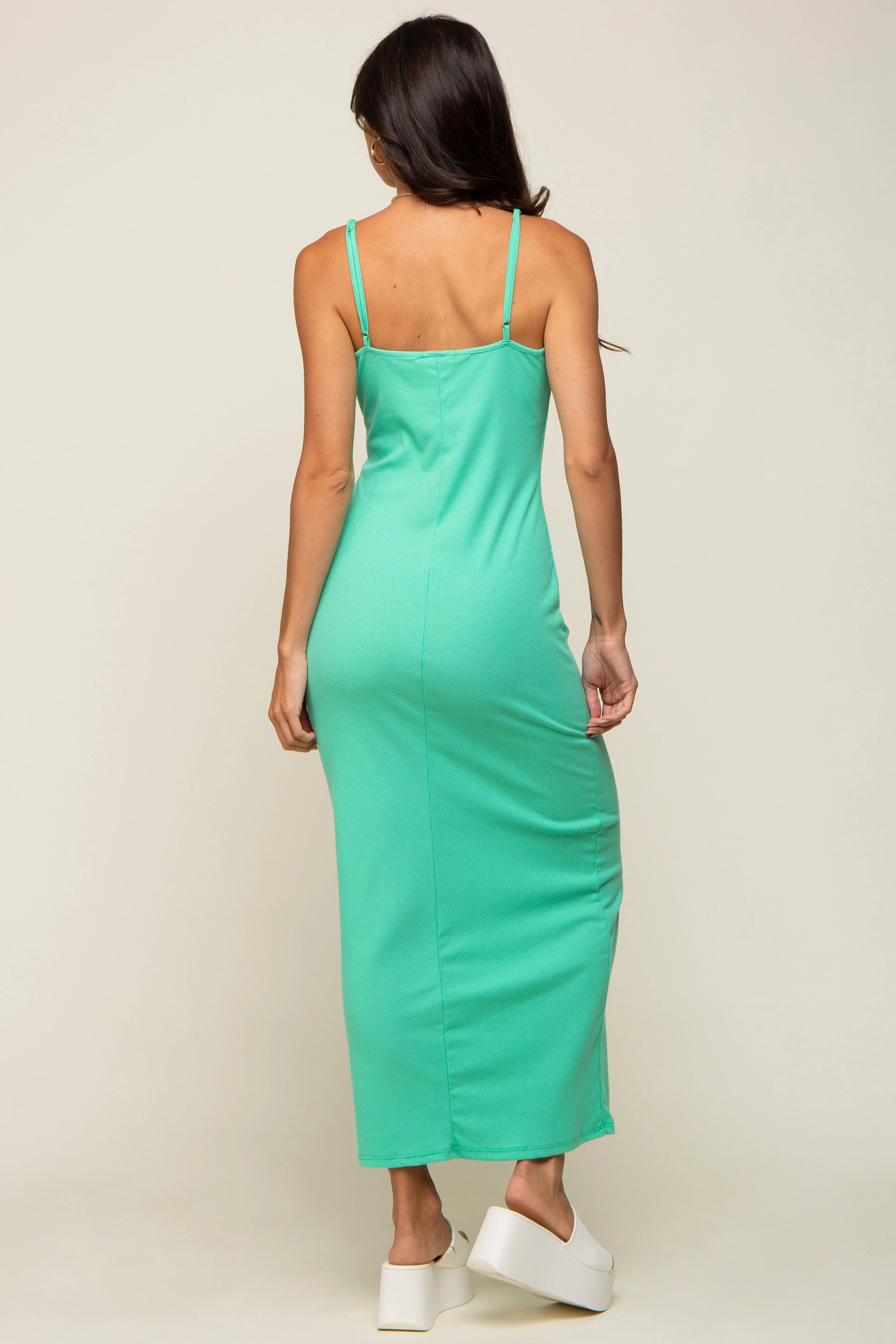 Mint Ribbed Sleeveless Maxi Dress sold by Pinkblush product image thumbnail 3
