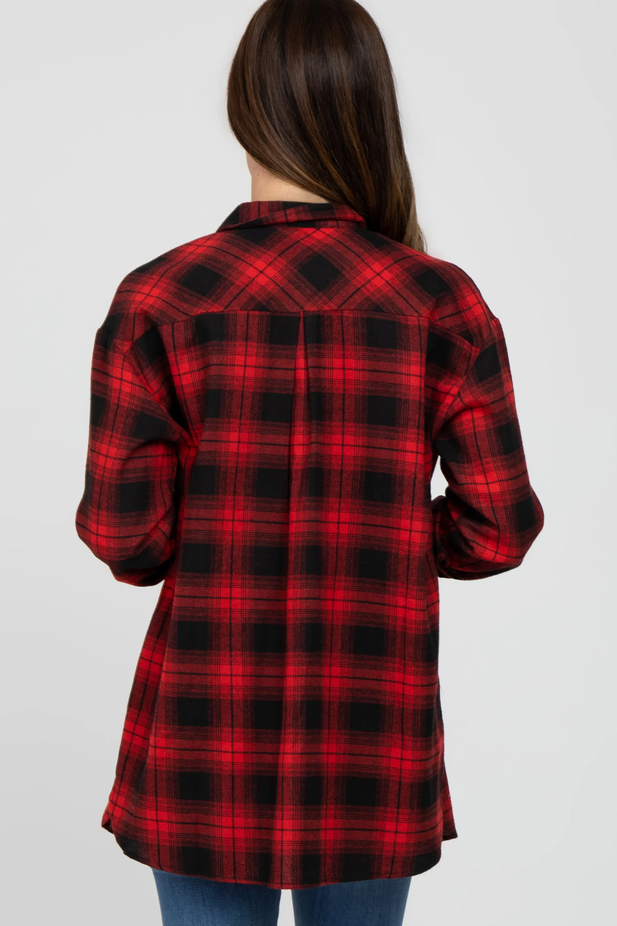 Red Black Plaid Button Down Top sold by Pinkblush product image thumbnail 4