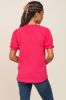 Fuchsia Ruffle Accent Tie Front Blouse sold by Pinkblush