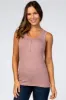 Mauve Ribbed Sleeveless Maternity Top sold by Pinkblush