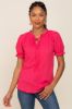 Fuchsia Ruffle Accent Tie Front Blouse sold by Pinkblush