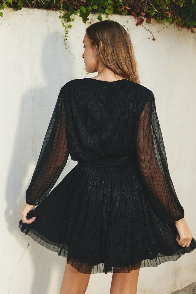 Black Sash Belt Mini Dress sold by Pinkblush product image thumbnail 3