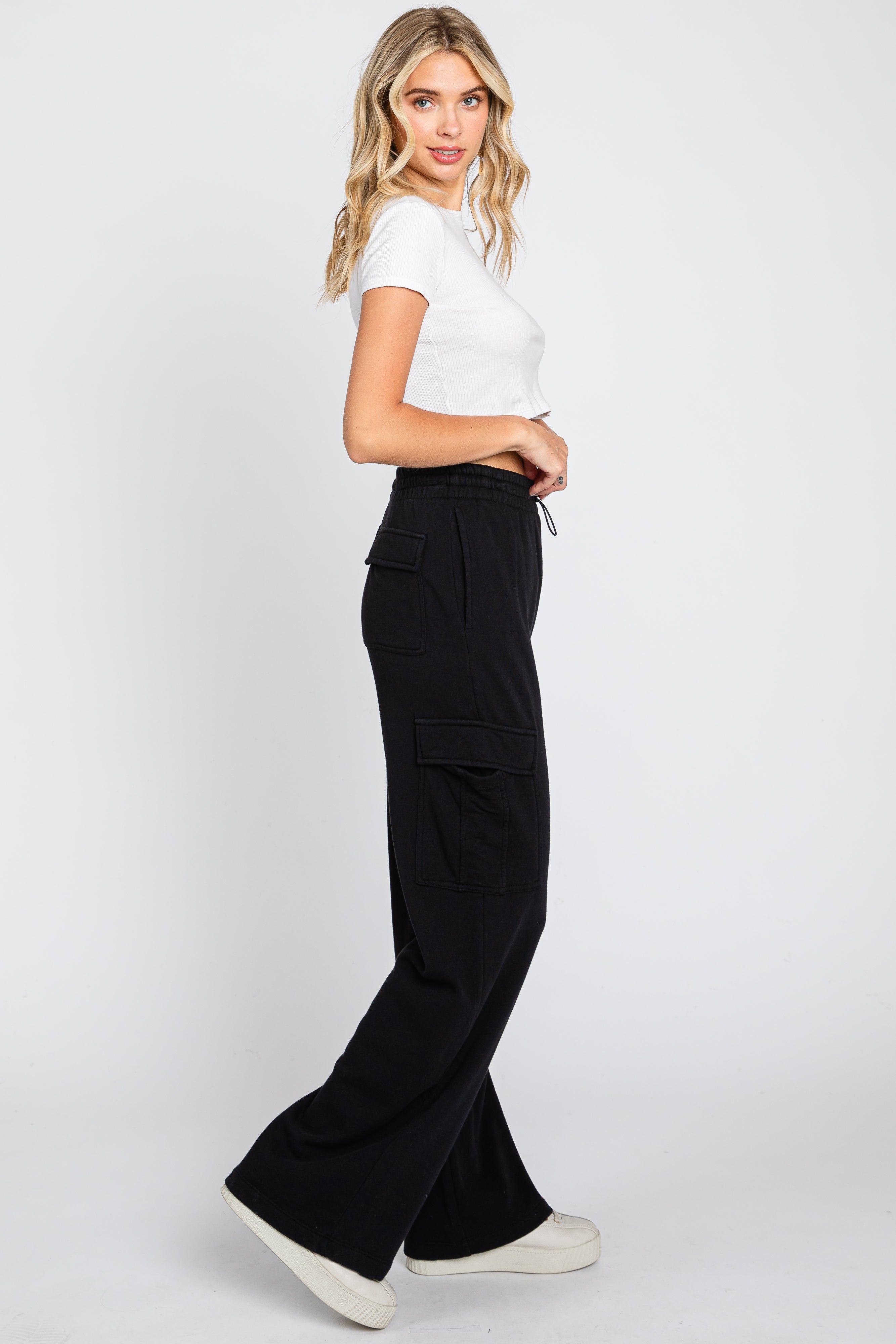 Black Pocketed Lounge Pants sold by Pinkblush product image thumbnail 2