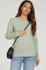 Mint Knit Long Sleeve Maternity Top sold by Pinkblush