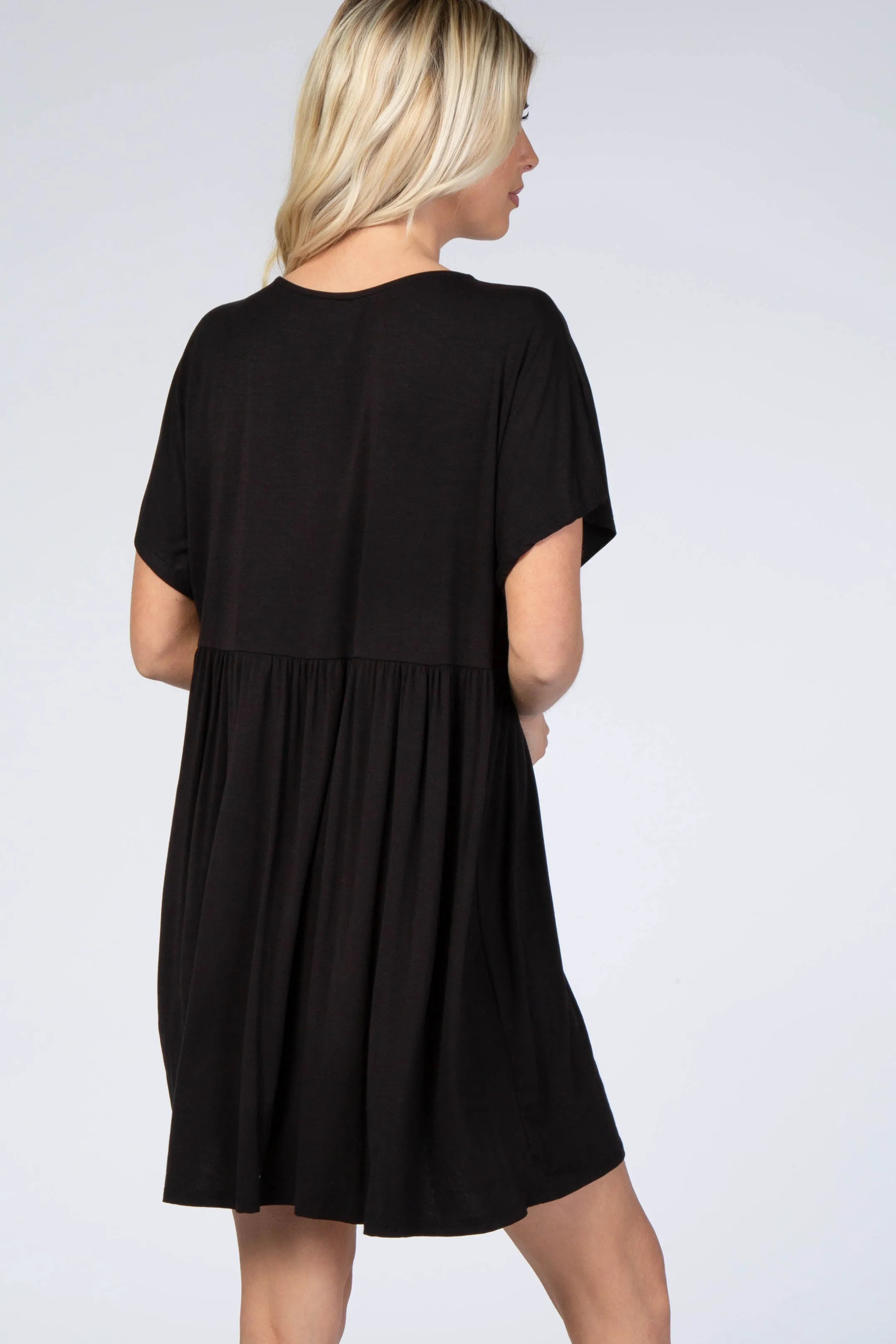 Black V-Neck Dolman Dress sold by Pinkblush product image thumbnail 3