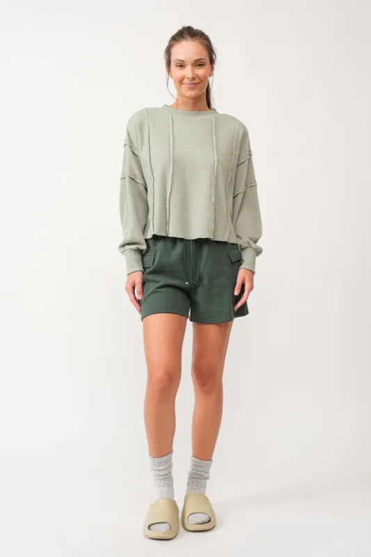 Forest Green Side Pocket Drawstring Sweat Shorts sold by Pinkblush