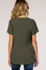 Light Olive Button Tie Front Maternity Top sold by Pinkblush