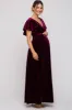 Burgundy Velvet Maternity Maxi Dress sold by Pinkblush