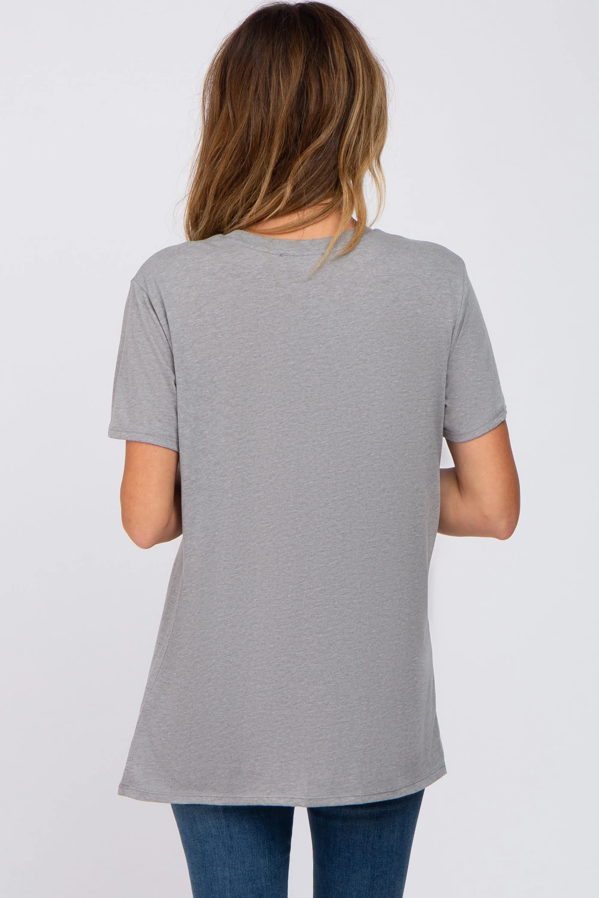 Heather Grey Oversized Short Sleeve Top sold by Pinkblush product image thumbnail 3